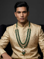 Maharaja Look Indian Grooms Sherwani Jewellery | Layered Kundan Necklace For Grooms | Dulha Necklace
