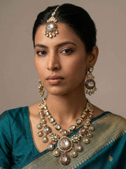 Luxurious Layered Green Meenakari Kundan Polki Jewellery Set | Wedding & Bridal Jewellery Set