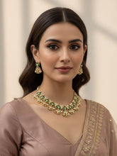 Designer Gold Plated Kundan Polki Necklace Set For Weddings - Bridal Necklace Set