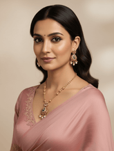 Elegant Gold Plated Chain Pendant Necklace Set For Women - Traditional Jewellery Set