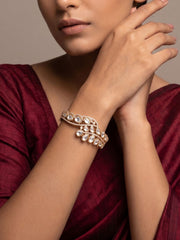 Gold Plated Ethnic Openable Kundan Kada Bracelet | Wedding And Festive Jewellery