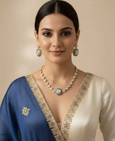 Simple Kundan Wedding Necklace Set - Wedding and Festive Jewellery Sets