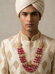 Designer Layered Beaded Dulha Sherwani Mala For Grooms | Grooms Jewellery For Sherwani