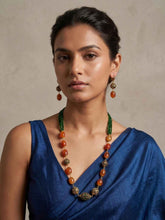 Semi Precious Handcrafted Chalcedony Orange Colour Beaded Necklace Set