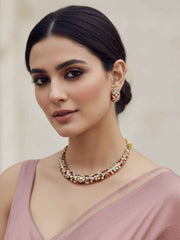 Traditional Rajasthani Meenakari Hasli Necklace Set For Women - Ethnic Jewellery Set