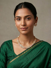 Gold Plated Elegant babay pink Polki Kundan Necklace Set | Festive And Wedding Wear Jewellery Set