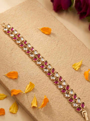 Gold Plated Polki Kundan Gajra Bracelet For Women | Wedding And Festive Wear Indian Bracelet