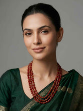 Elegant Layered Natural Carnelian Beads Necklace For Women - Orange Beads Necklace