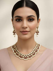 Designer Victorian Finish Kundan Polki Jewellery Set - Wedding & Party Wear Jewellery