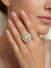 Statement Polki Kundan Ring for Women | Traditional Gold Plated Ethnic Ring | Wedding And Festive Wear