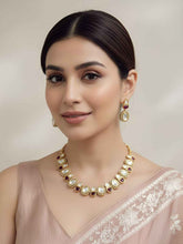 Elegant Modern Look Single Line Polki Necklace Set For Indian & Western Wear