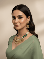 Gold Plated Beaded Heritage Jewellery Set For Women - Wedding & Fesitive Jewellery Set