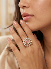 Elegant Adjustable Uncut Polki Kundan Ring For Women | Ethnic And Traditional Ring