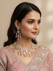 Elegant Polki Kundan Necklace Set For Women - Wedding & Party Wear Kundan Jewellery Set