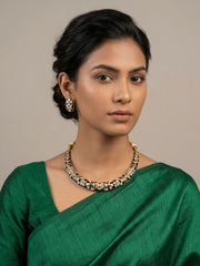 Traditional Rajasthani black Meenakari Hasli Necklace Set For Women - Ethnic Jewellery Set