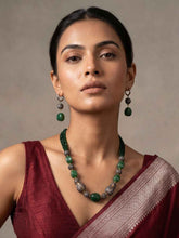 Designer Handcrafted Green Jade Beads NecklaceSet | Green Beads Mala