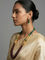 Handcrafted Gemstone Garnet Beaded Necklace Set For Women - Beaded Jewellery