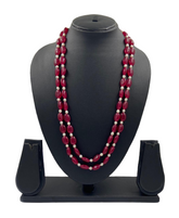 Semi precious Double Layered Jade Beads And Real Pearls Beaded Necklace For Women