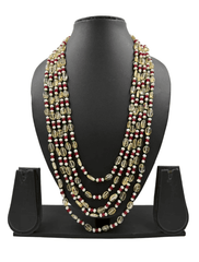 Elegant Semi Precious Long Layered Natural Gemstone Yellow Citrine Beaded Necklace - Unisex Festive and Wedding Beaded Jewelry