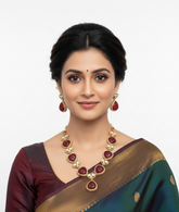 Elegant Multi Color Stones Kundan Necklace Set - Indo Western Necklace Set For Women