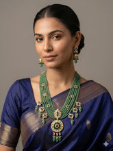 Traditional Green Stone Beaded Kundan Necklace Set for Women | Wedding & Festive Jewellery