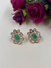 Artificial Small Polki Stud Earrings | Women Stud Earrings By Gehna Shop