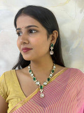 Designer Modern Look green Kundan Polki Party Wear Necklace Set