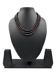 Fresh Water Triple Layer Black Pearls Beads Necklace online