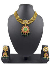 Meher Unique Indian Artificial Antique Golden Necklace Set