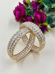 Beautiful Imitation Polki Stone Bangles Set For Ladies - Kundan Bangles