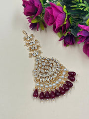 Elegant Rose Gold Finish Long Kundan Necklace Set For Weddings By Gehna Shop