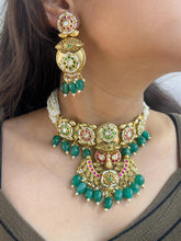 Meenakshi Jadau Antique Golden Peacock Design Choker Necklace Set For Weddings