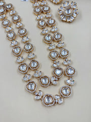 Navya Heavy Quality Long Uncut Polki Kundan Layered Necklace Set By Gehna Shop