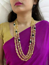 Long Layered Semi Precious Gemstone Citrine Yellow Beaded Necklace - Beaded Jewelry For Women