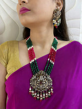 Antique Victorian Lord Shrinathji Temple Jewellery Necklace Set With Layered Beads