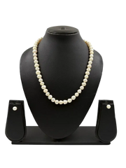 Natural Single Line Freshwater Real Pearl Beaded Necklace Set - Elegant Pearl Necklace Set