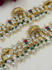Gold Plated Jadau Doli Barat Dulhan Payal - Elegant Bridal Kundan Anklets For Weddings
