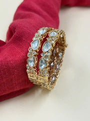 Elegant Rose Gold Finish Polki Kundan Bangles For Women - Wedding And Party Wear polki Bangles