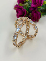 Elegant Rose Gold Finish Polki Kundan Bangles For Women - Wedding And Party Wear polki Bangles