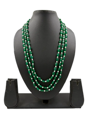 Original Pearls And Green Jade Beads Necklace - Perfect For Saree And Sherwani Wear