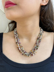 Handcrafted Multi Colour Real Gemstones Beaded Necklace For Indian And Wester Wear