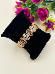 Rose Gold Finish Polki Kundan Gajra Bracelet For Women - Luxury Indian Wedding Jewelry