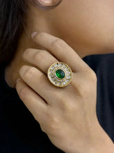 Designer Rose Gold Finish Polki Kundan Finger Ring | Cocktail Rings For Women