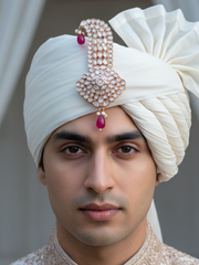 Red Designer Kundan Polki Kalangi for Groom | Royal Safa Kalangi for Wedding