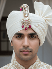 Ruby Pink Royal Kalangi For Groom | Safa Kalgi Men