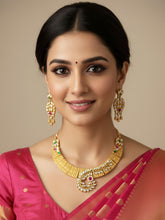 Rishu Gold Plated Artificial Antique Jewellery Necklace Set