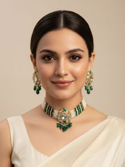 Sheela Designer Polki And Pearl Choker Necklce Set | Choker Jewellery