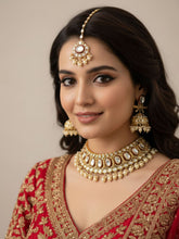 vadhi Designer Polki Kundan Choker Necklace Set With Tikka - Bridal Choker Set