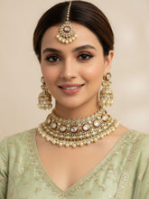 Kanishka Designer Bridal Polki Choker Necklace Set With Tikka | Bridal Choker Jewellery