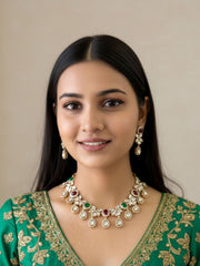 Rishika Designer Kundan Polki Party Wear Necklace Set By Gehna Shop